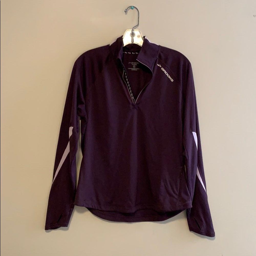 Brooks athletic half zip pullover purple